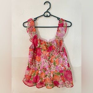 Women’s Blouse • Pink Print • Size Large • New w/ Tags LC Lauren Conrad